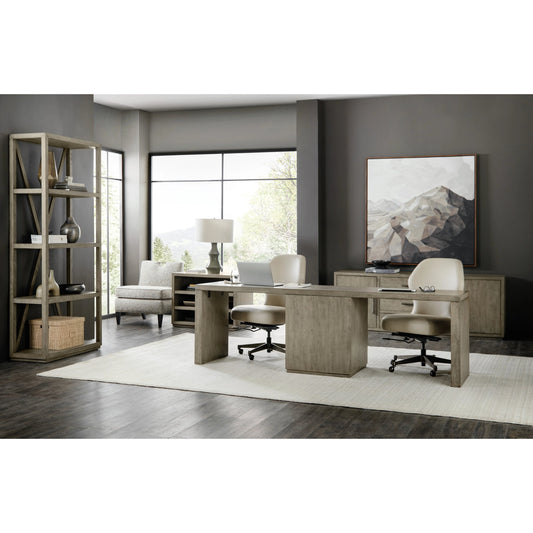 Linville Falls Desk - 96" Top-Small File and 2 Legs by Hooker Furniture in mink. Made from oak veneers in a modern style.