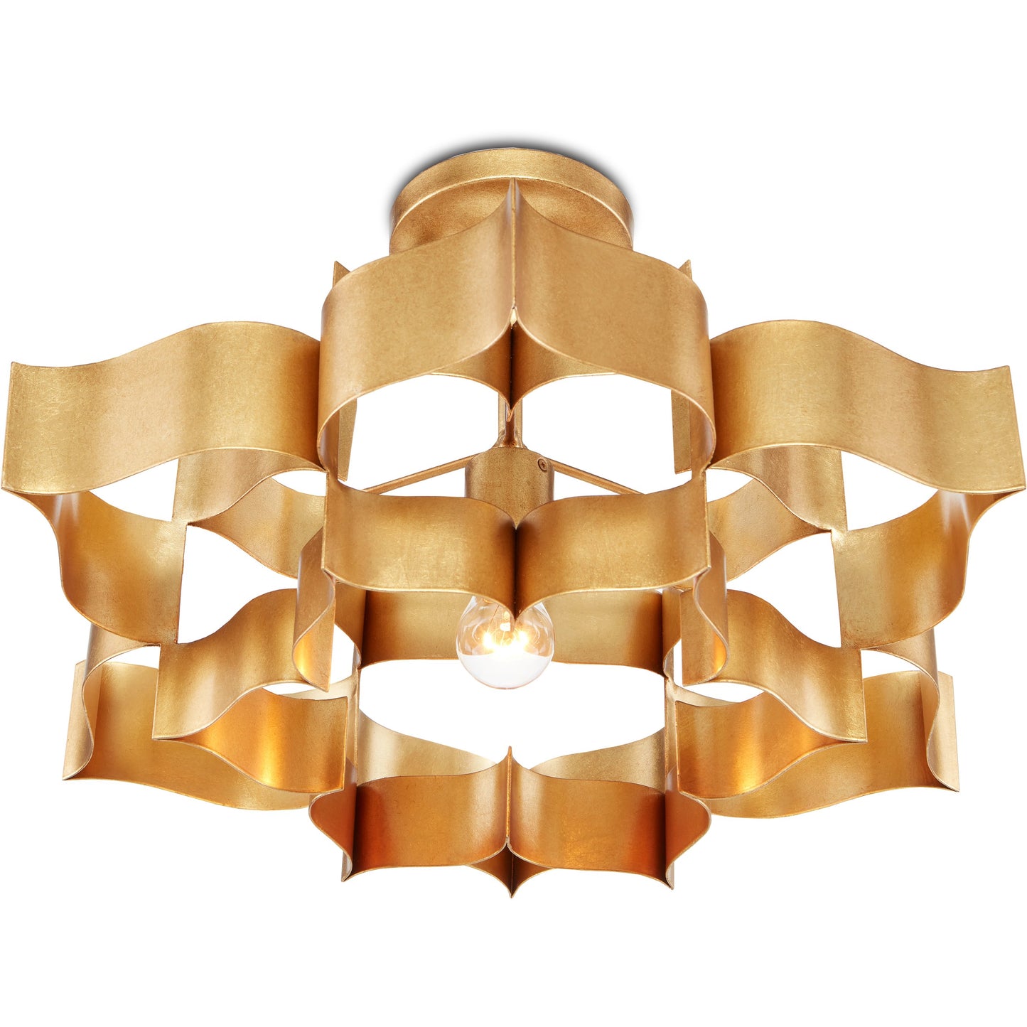 014 S-223979 | Additional Silo | Grand Lotus Pendant/Semi-Flush Mount by Currey and Company. Made from wrought iron in a modern style.