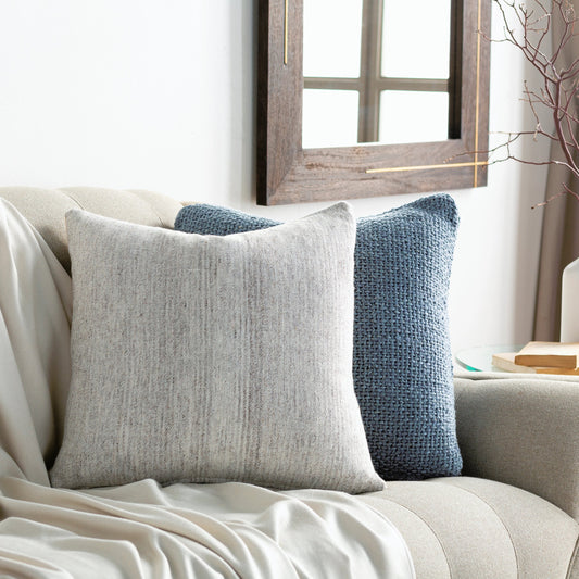 Bonnie Pillow - 22906 by Surya in light gray, off-white, brown. Made from 50% cotton, 50% wool, 100% cotton in a cottage & farmhouse style.