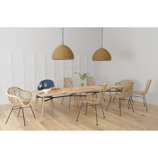 Marigot Rattan Single-Light Dome Pendant by Lumanity in oil rubbed bronze. Made from iron, natural rattan in a cottage & farmhouse style.