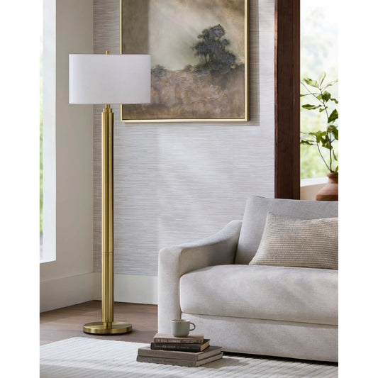 Bilyana Accent Floor Lamp by Surya. Made from iron, linen, polyester in a modern style.