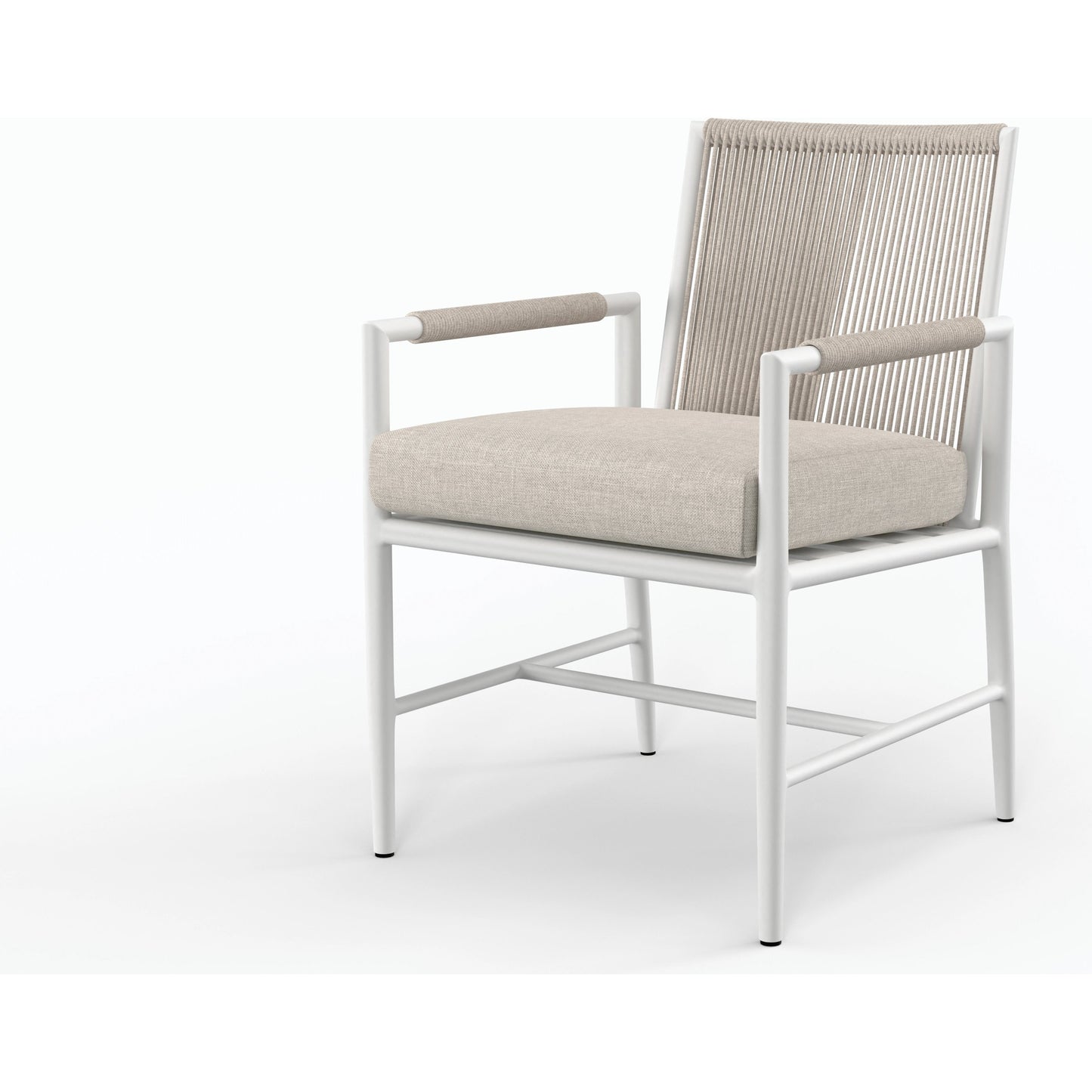 002 SI-2167159 | Additional Silo | Sabbia Outdoor Dining Chair by Sunset West in white. Made from olefin rope in a unique style.