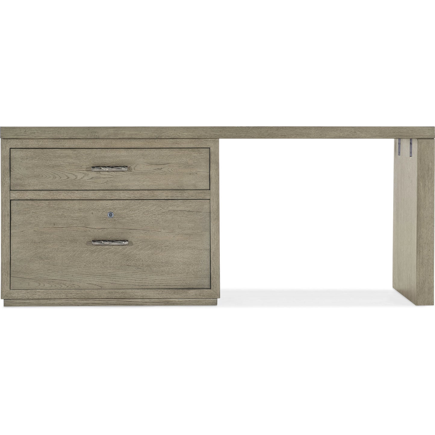 004 SI-1900759 | Additional Silo | Linville Falls Desk - 72" Top-Lateral File and Leg by Hooker Furniture in mink. Made from oak veneers in a modern style.