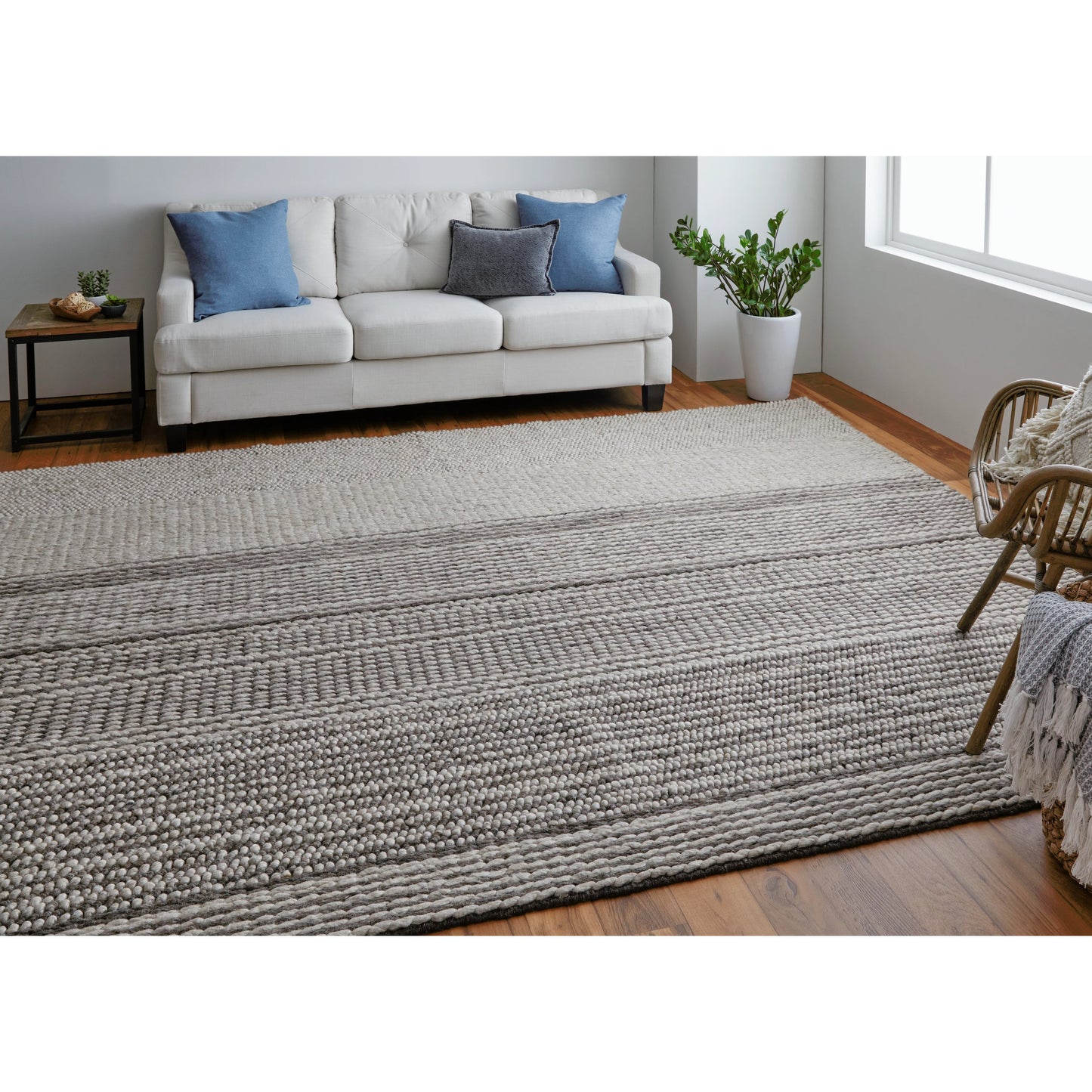 008 SI-2159059,SI-2159060,SI-2159064,SI-2159313 | Lifestyle | Hamden Stripes Rug - T19T8008 by Thom Felicia by Feizy Rugs in ivory, brown. Made from wool in a unique style.