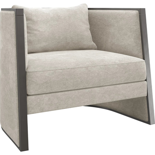 Cut Away Side Chair by Caracole in gold and seal skin, brushed gold. Made from birch in a modern style.