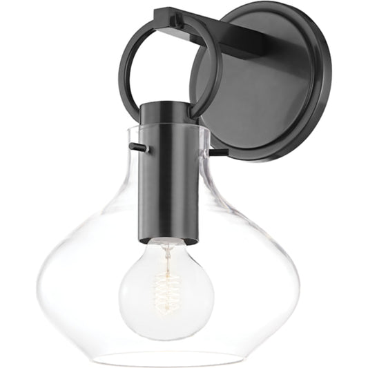 Lina Wall Sconce by Hudson Valley in old bronze. Made from steel in a transitional style.