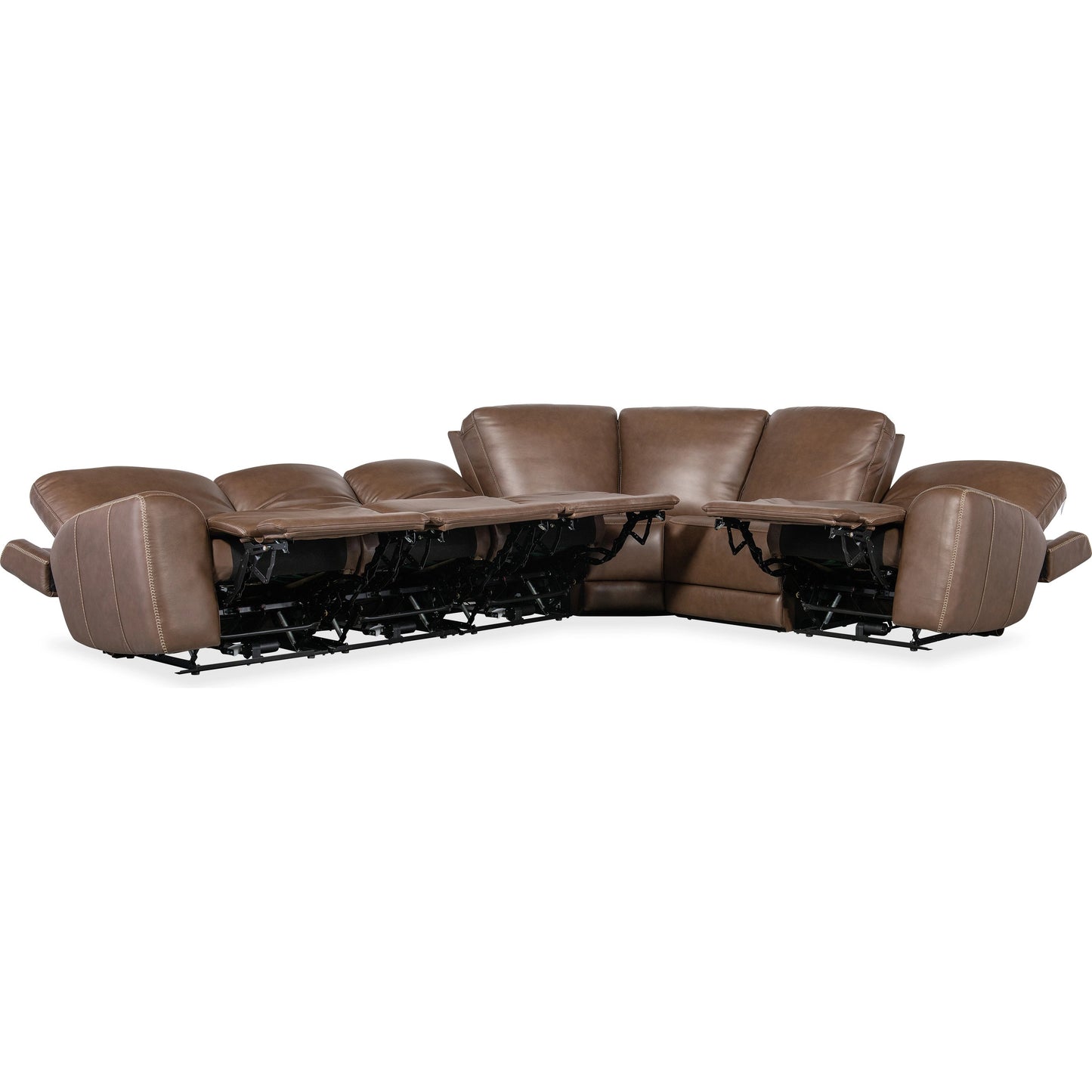 003 SI-2133817 | Additional Silo | Torres 6 Piece Sectional by Hooker Furniture in sorrento mocha. Made from leather, sorrento mocha (semi-aniline top grain with splits) in a traditional style.
