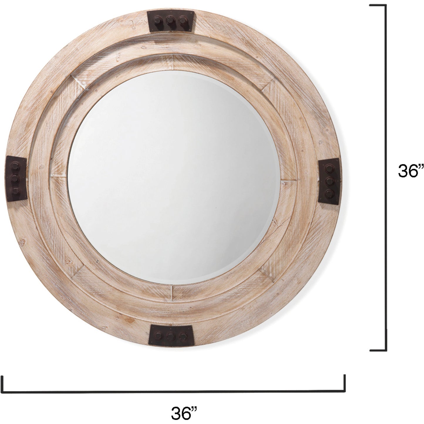 002 SR-707922 | Additional Silo | Foreman Mirror by Lifestyle by JY in white washed wood with iron accents. Made from wood in a eclectic & global style.