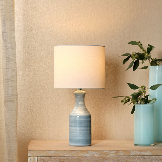 Bungalow Table Lamp by Lifestyle by JY in blue, white. Made from ceramic in a coastal style.