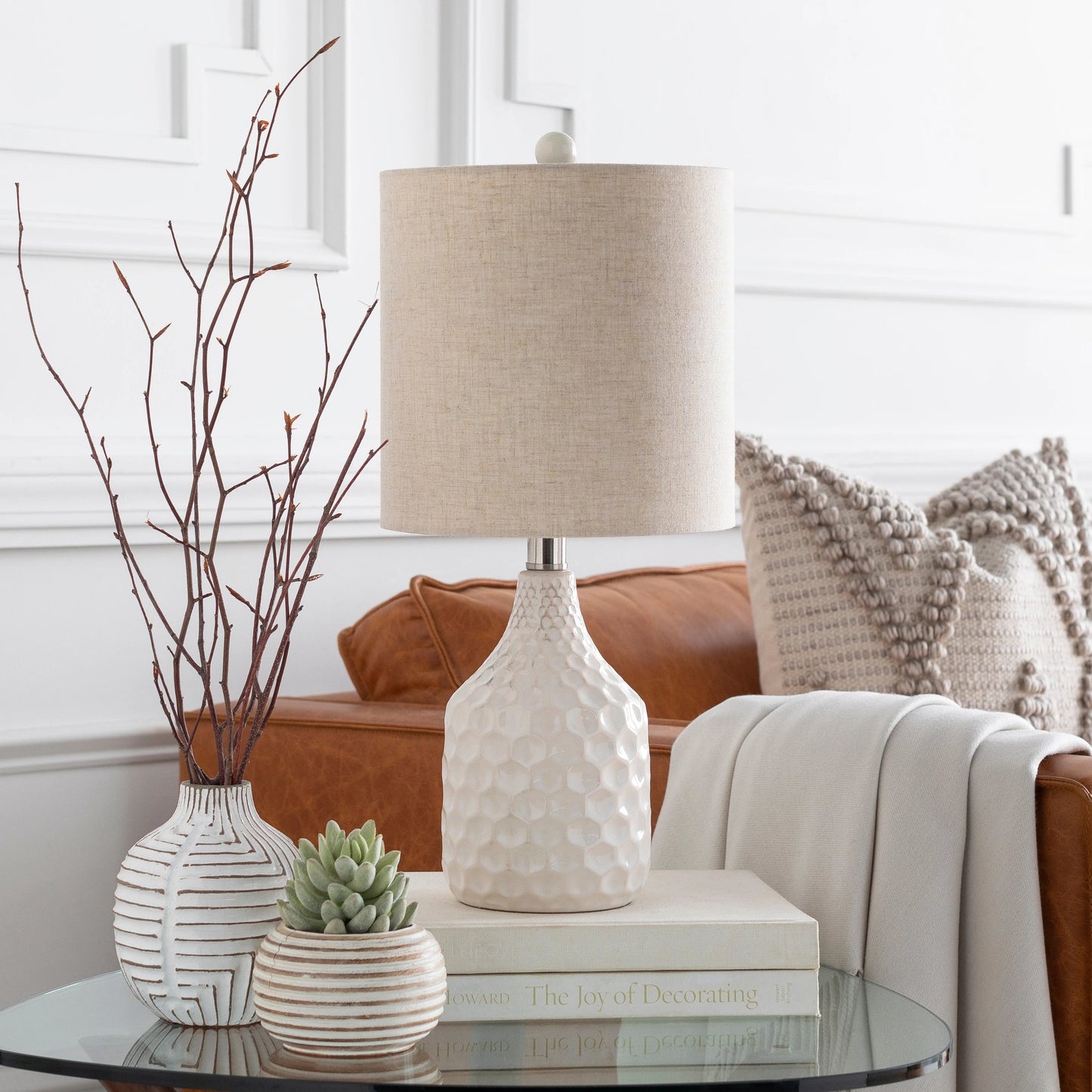 005 S-347307 | Lifestyle | Blakely - 22312 by Livabliss in ivory, white and ivory, white. Made from linen, ceramic, metal in a modern style.