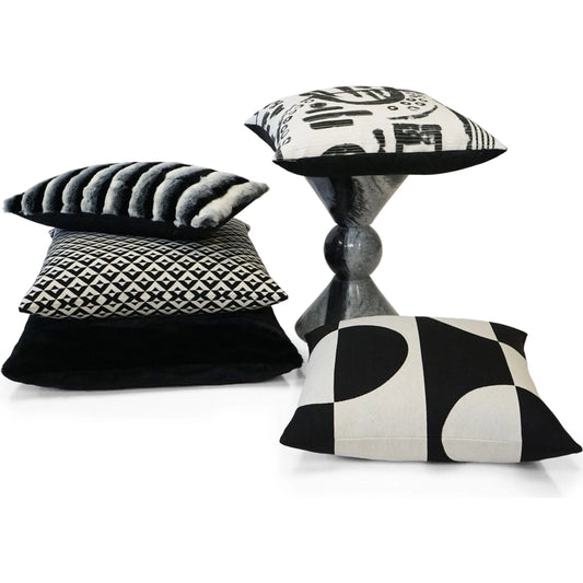 Brush Gesture Pillow by DV Kap Home in black. Made from 69% polyester, 28% rayon, 3% cotton in a eclectic & global style.