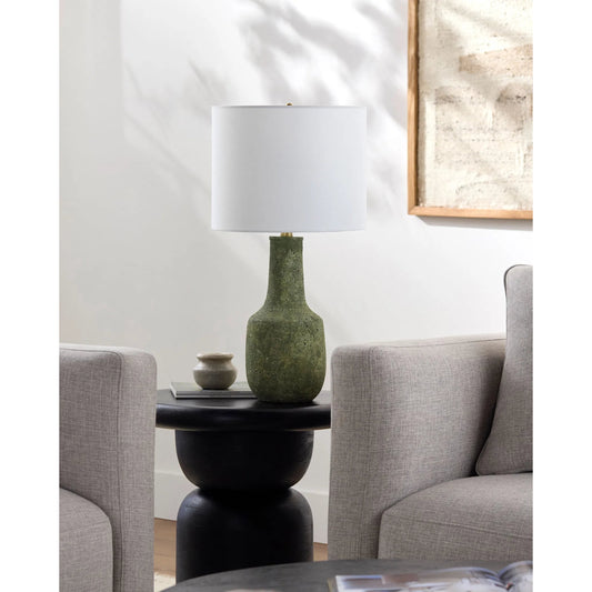 Beraliya Vase Accent Table Lamp by Surya in hand painted. Made from ceramic, linen, polyester, iron in a modern style.