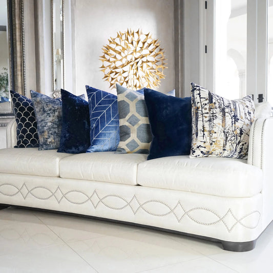Arvana Pillow by DV Kap Home in midnight. Made from 89% polyester, 11% rayon in a modern style.