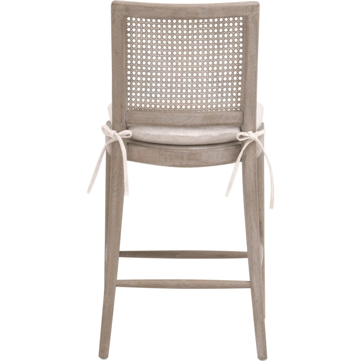 004 SI-2292621 | Additional Silo | Blume Counter Stool by Essentials For Living in performance textured cream linen, natural gray oak, cane. Made from solid oak wood, cane in a transitional style.