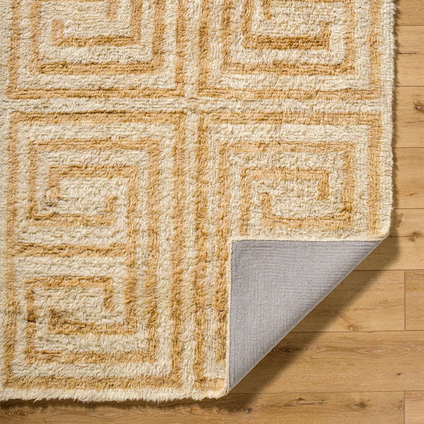004 SI-2169167,SI-2169168,SI-2169169,SI-2169170,SI-2169171 | Closeup | Beni Moroccan Rug - 538949 by Livabliss in natural, light wood, desert tan, pearl, camel, sand, khaki. Made from wool in a unique style.