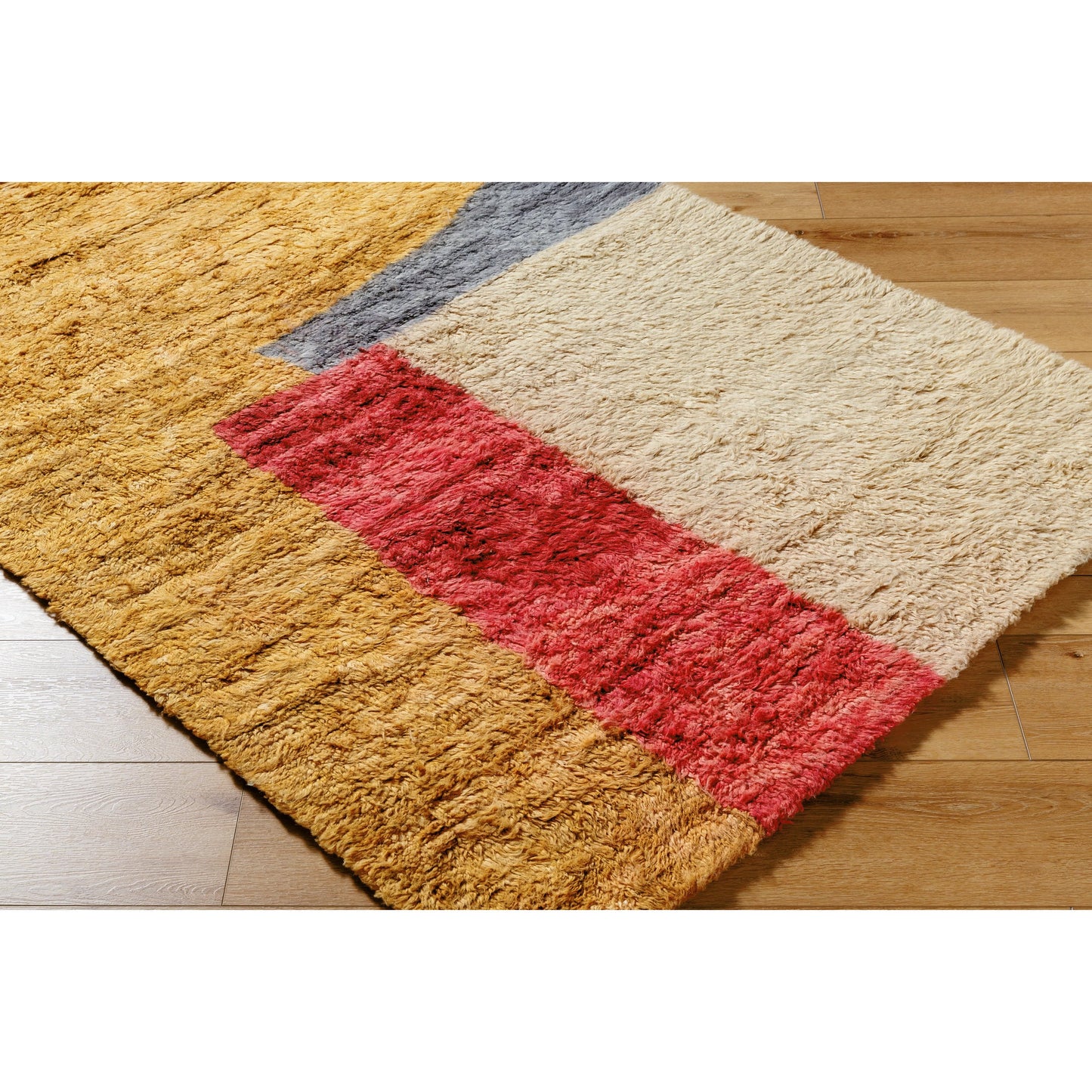 002 SI-2169202,SI-2169203,SI-2169204,SI-2169205,SI-2169206 | Closeup | Beni Moroccan Rug - 539019 by Livabliss in camel, natural, clay, light wood, pearl, tan, garnet. Made from wool in a unique style.