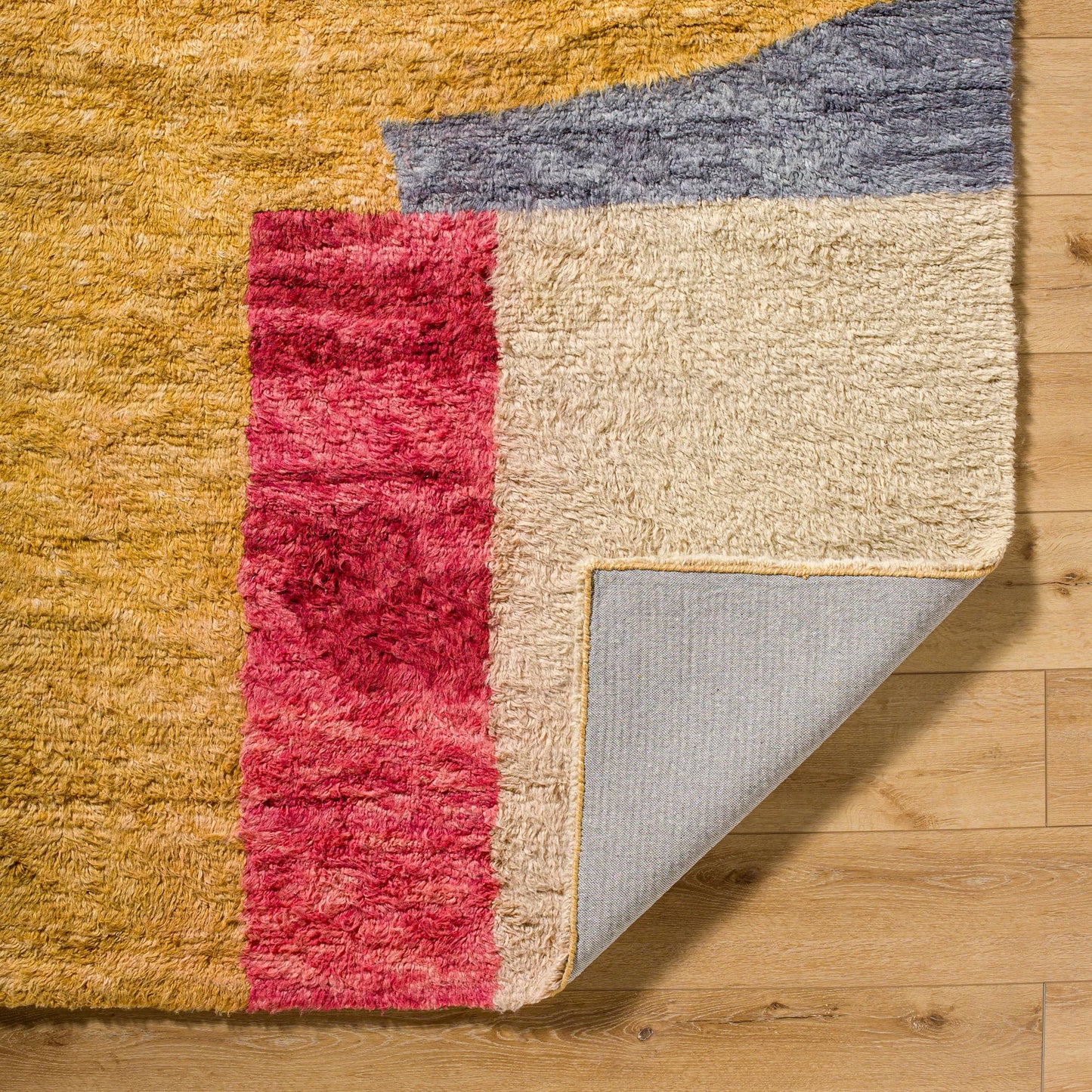 004 SI-2169202,SI-2169203,SI-2169204,SI-2169205,SI-2169206 | Closeup | Beni Moroccan Rug - 539019 by Livabliss in camel, natural, clay, light wood, pearl, tan, garnet. Made from wool in a unique style.