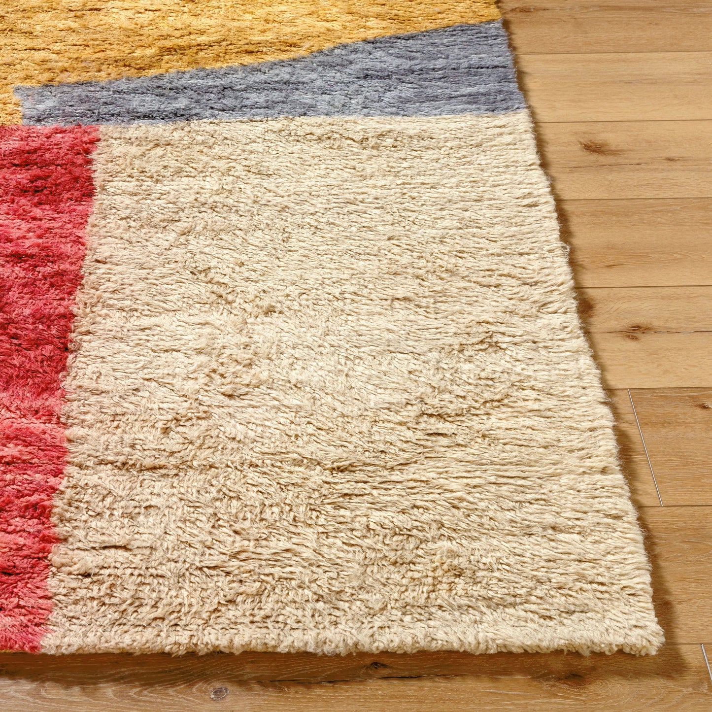 003 SI-2169202,SI-2169203,SI-2169204,SI-2169205,SI-2169206 | Closeup | Beni Moroccan Rug - 539019 by Livabliss in camel, natural, clay, light wood, pearl, tan, garnet. Made from wool in a unique style.