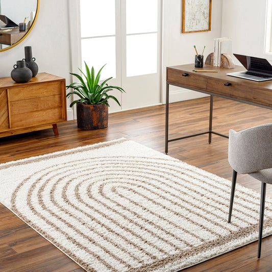 Arch Rug by Livabliss in ivory, tan. Made from main: 100% polyester in a modern style.