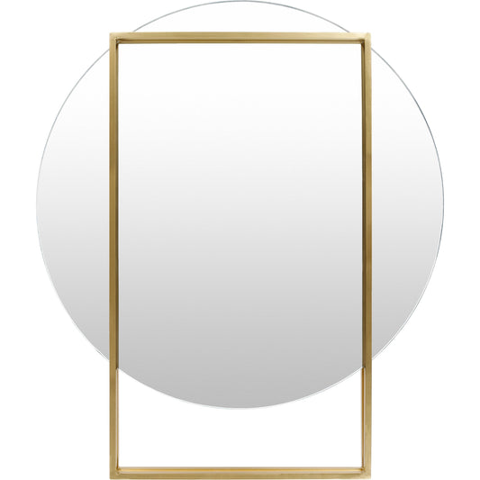 Benedict Mirror - 32894 by Surya in gold and gold. Made from frame: metal, substrate: manufactured wood in a modern style.
