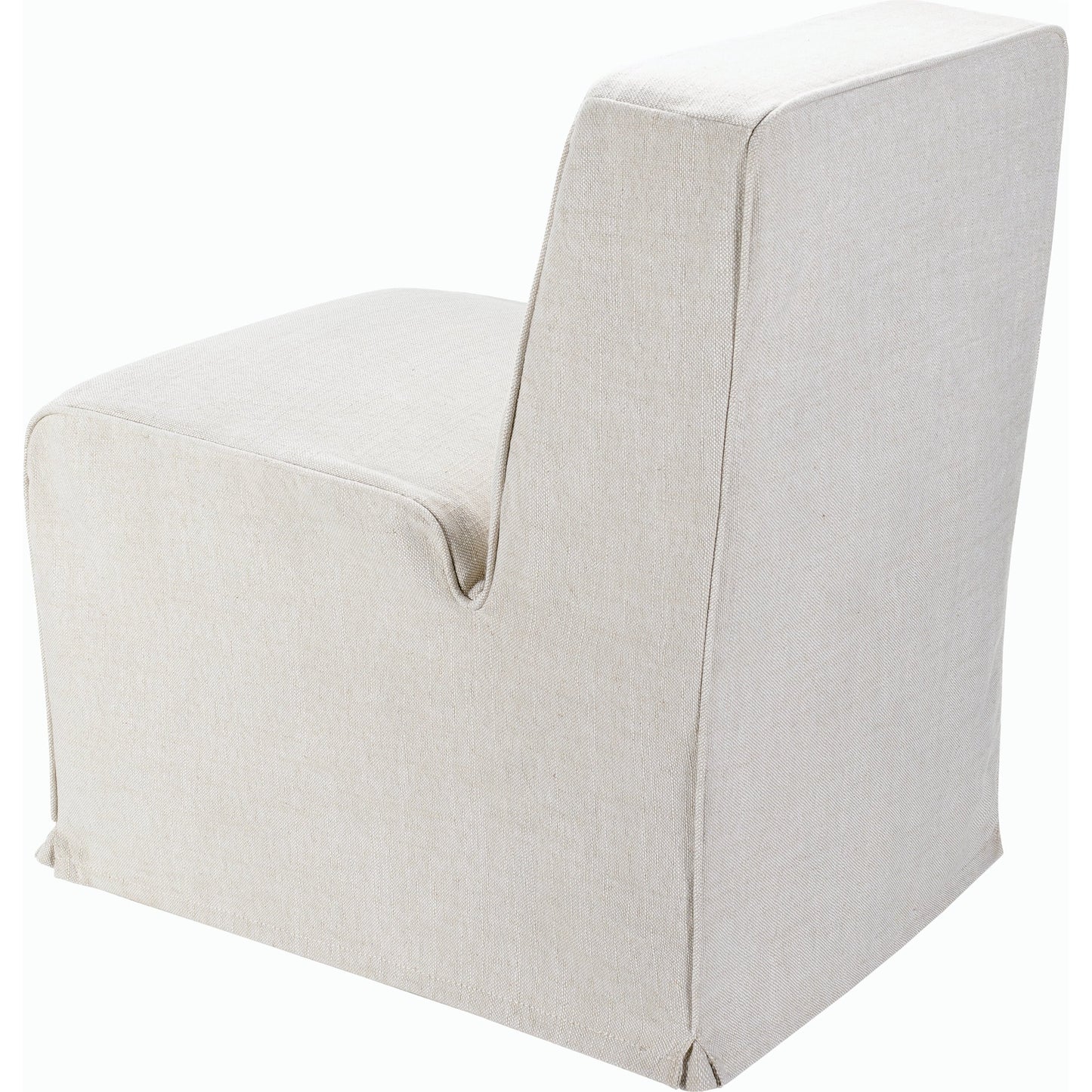 002 SI-2164458 | Closeup | Bonner Dining Chair - 528568 by Surya in upholstery: light beige, base: black and stained. Made from linen, polyester, pine, polyurethane foam, dacron in a modern style.