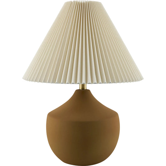 Benson Accent Table Lamp with Tapered Shade by Livabliss in hand painted. Made from ceramic, linen, polyester, iron in a modern style.