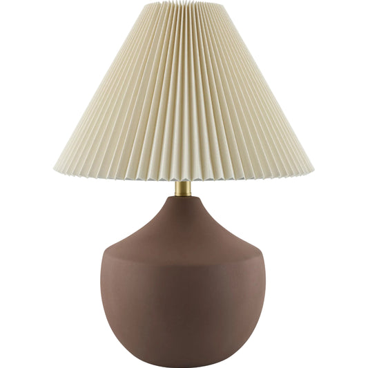 Benson Accent Table Lamp with Tapered Shade by Livabliss in hand painted. Made from ceramic, linen, polyester, iron in a modern style.