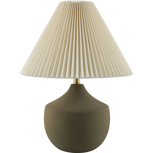 Benson Accent Table Lamp with Tapered Shade by Livabliss in hand painted. Made from ceramic, linen, polyester, iron in a modern style.