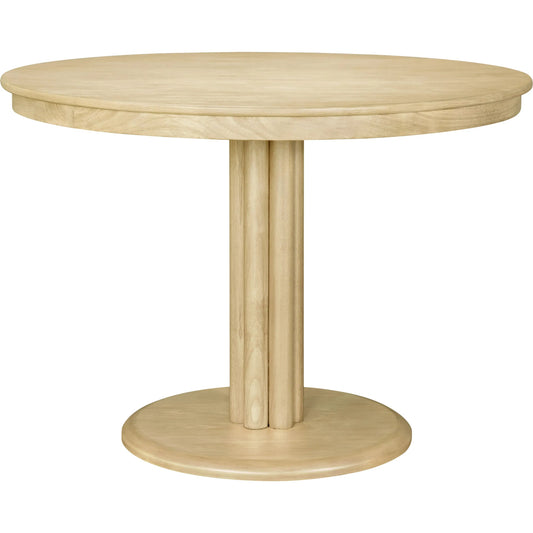 Arista Dining Table by Becki Owens x Livabliss in tan. Made from ash wood veneer, rubber wood in a transitional style.