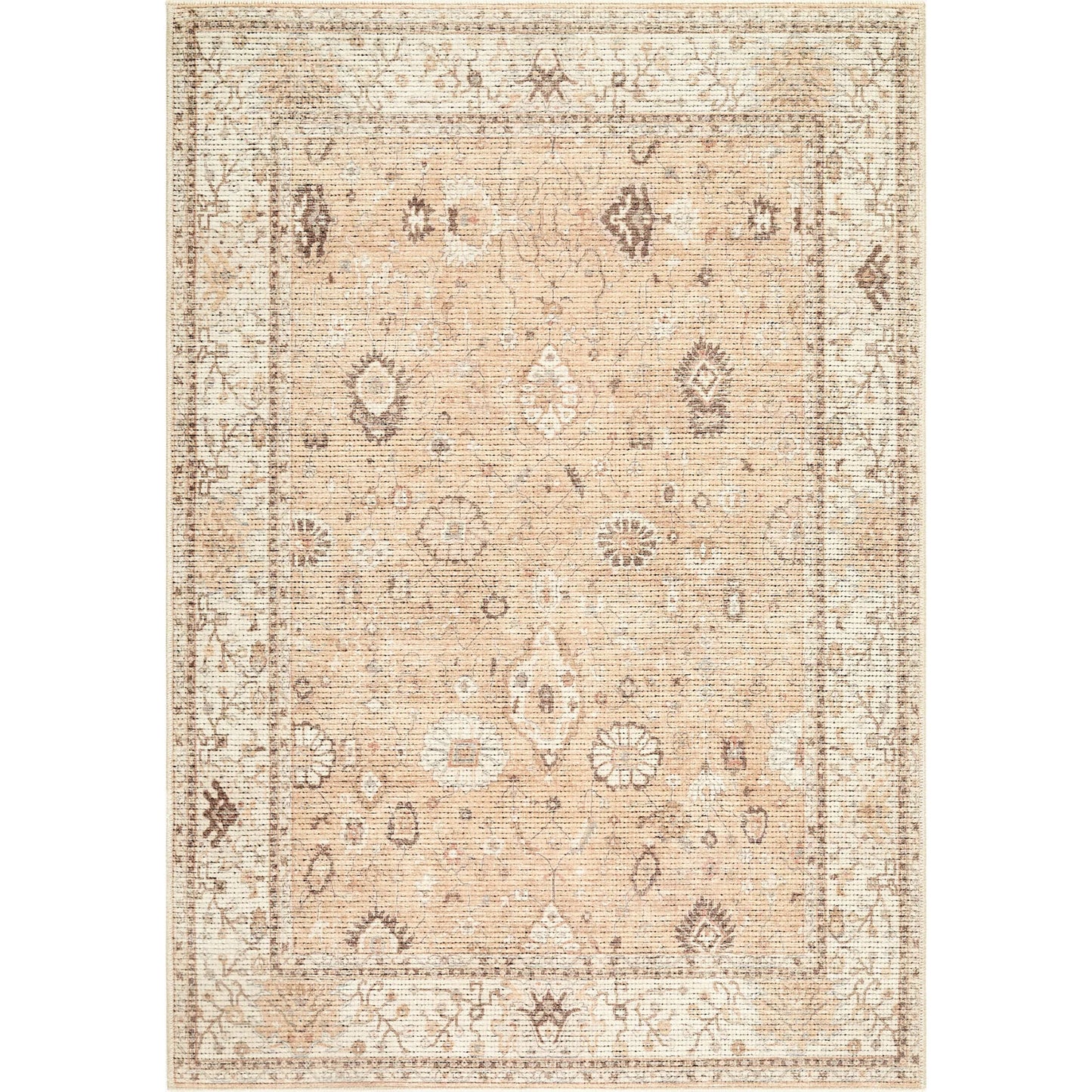 001 SI-2385807,SI-2385808,SI-2385809 | Primary Silo | Davina BOCC-2303 Rug by Becki Owens x Livabliss in cream, dark brown, brown, dusty sage, tan. Made from polyester in a unique style.