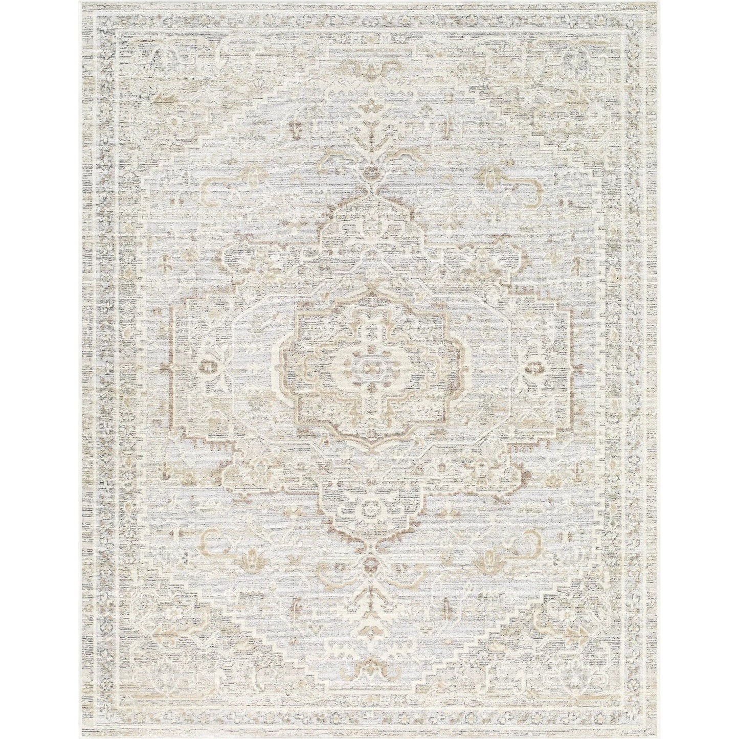 001 SI-2530108,SI-2530109,SI-2530110 | Primary Silo | Carmela BOCM-2303 Rug by Becki Owens x Livabliss in ivory, light beige, beige, tan, medium gray. Made from polyester, polypropylene in a unique style.