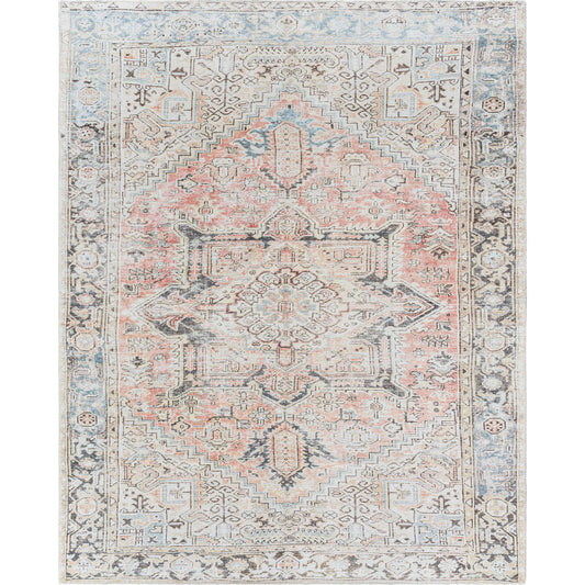 Darling Rug - 527939 by Becki Owens x Livabliss in dusty coral, dark brown, oatmeal, cream, denim, tan. Made from polyester in a unique style.