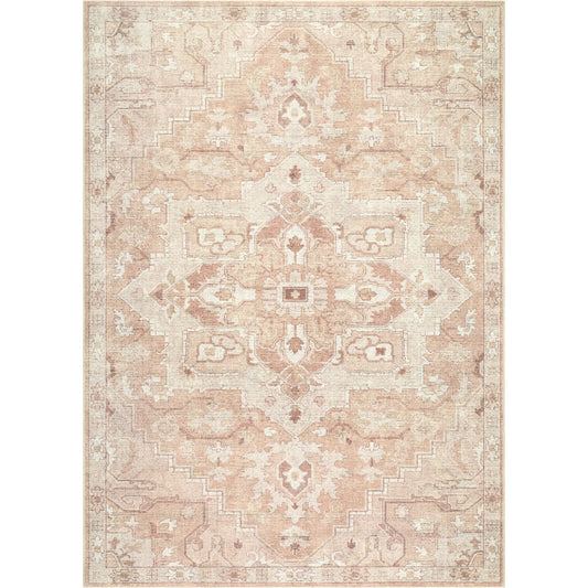 Elle BOEC-2302 Rug by Becki Owens x Livabliss in tan, off-white, brown, light olive. Made from polyester in a unique style.