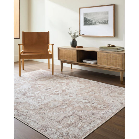 Elle BOEC-2302 Rug by Becki Owens x Livabliss in tan, off, white, brown, light olive. Made from polyester in a unique style.