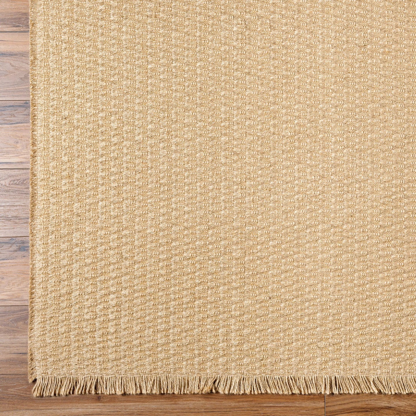 008 SI-2052447,SI-2052448,SI-2052450,SI-2052451 | Closeup | Kimi Rug - 490475 by Becki Owens x Livabliss in light brown. Made from face: 100% jute, warp: 100% jute in a unique style.
