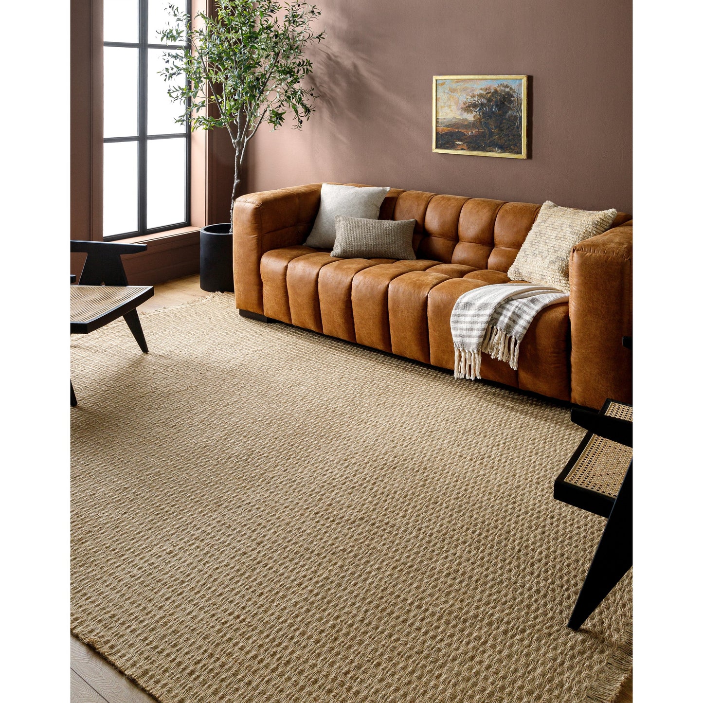 009 SI-2052447,SI-2052448,SI-2052450,SI-2052451 | Lifestyle | Kimi Rug - 490475 by Becki Owens x Livabliss in light brown. Made from face: 100% jute, warp: 100% jute in a unique style.
