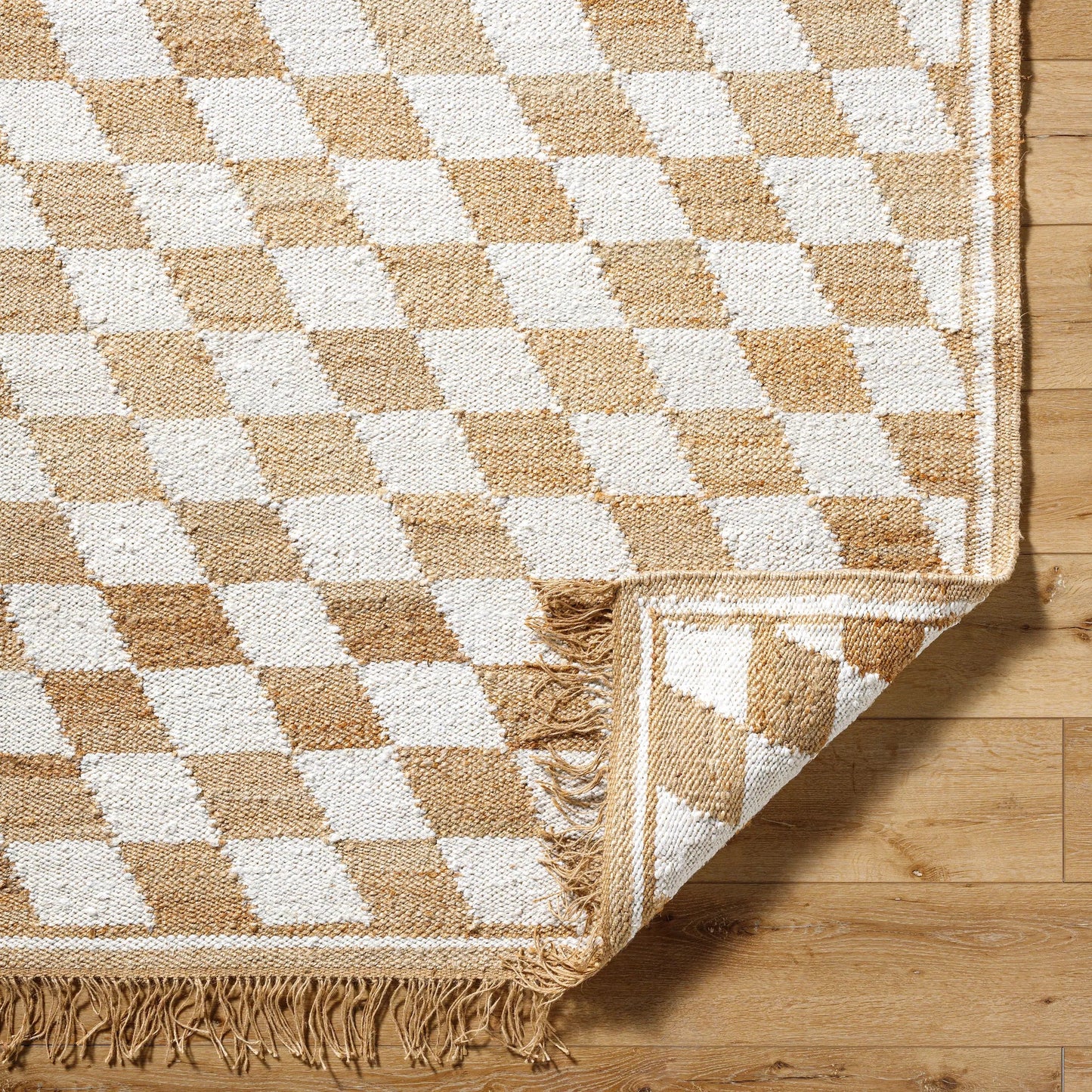 005 SI-2167786,SI-2167787,SI-2167788,SI-2167789 | Closeup | Kamey Rug - 496442 by Becki Owens x Livabliss in ivory, sandstone, wheat. Made from jute in a unique style.
