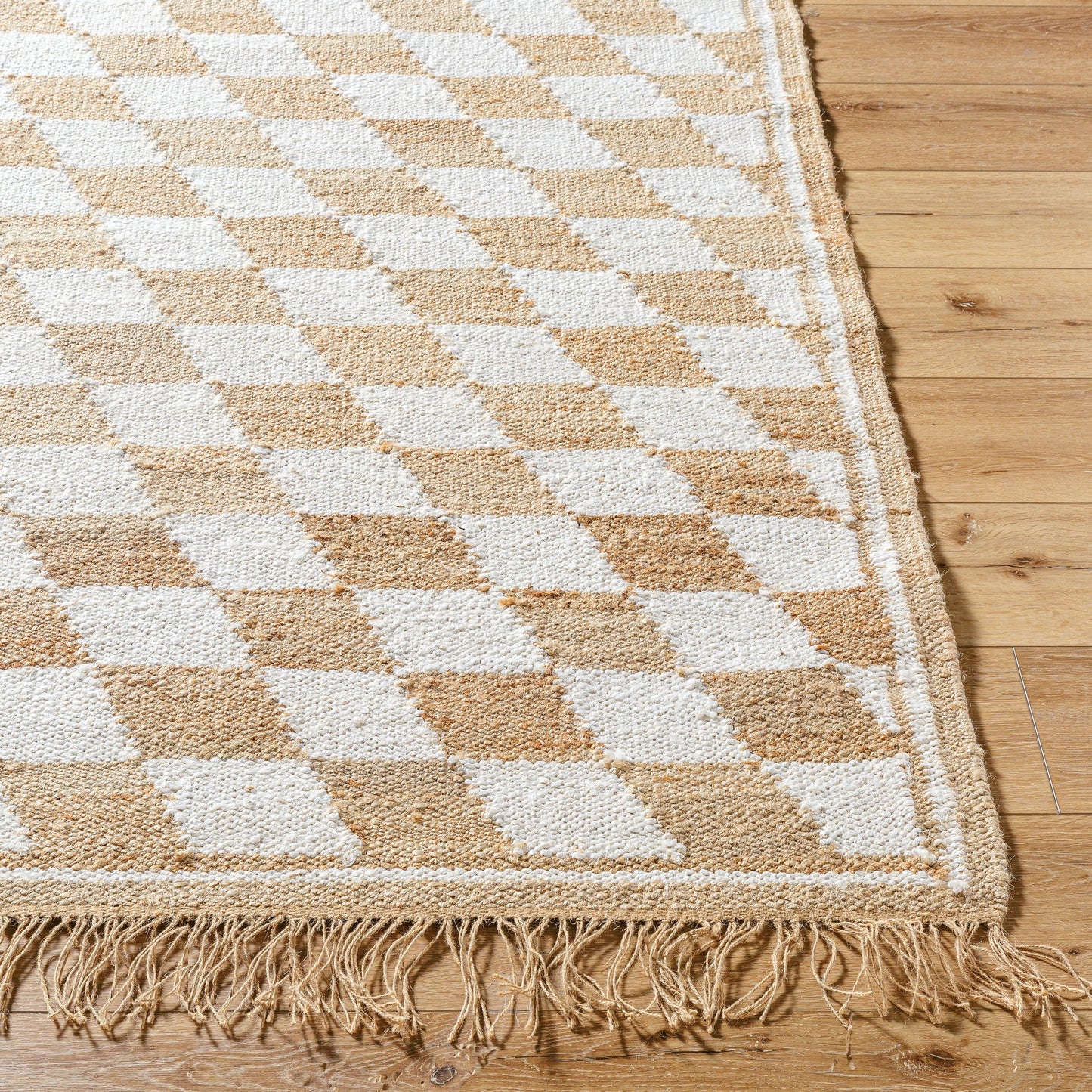 004 SI-2167786,SI-2167787,SI-2167788,SI-2167789 | Closeup | Kamey Rug - 496442 by Becki Owens x Livabliss in ivory, sandstone, wheat. Made from jute in a unique style.