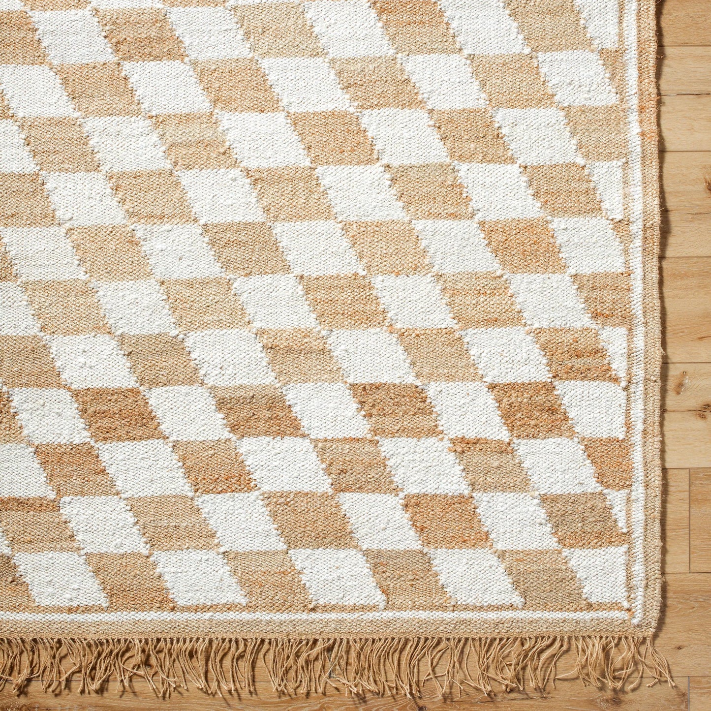 007 SI-2167786,SI-2167787,SI-2167788,SI-2167789 | Closeup | Kamey Rug - 496442 by Becki Owens x Livabliss in ivory, sandstone, wheat. Made from jute in a unique style.
