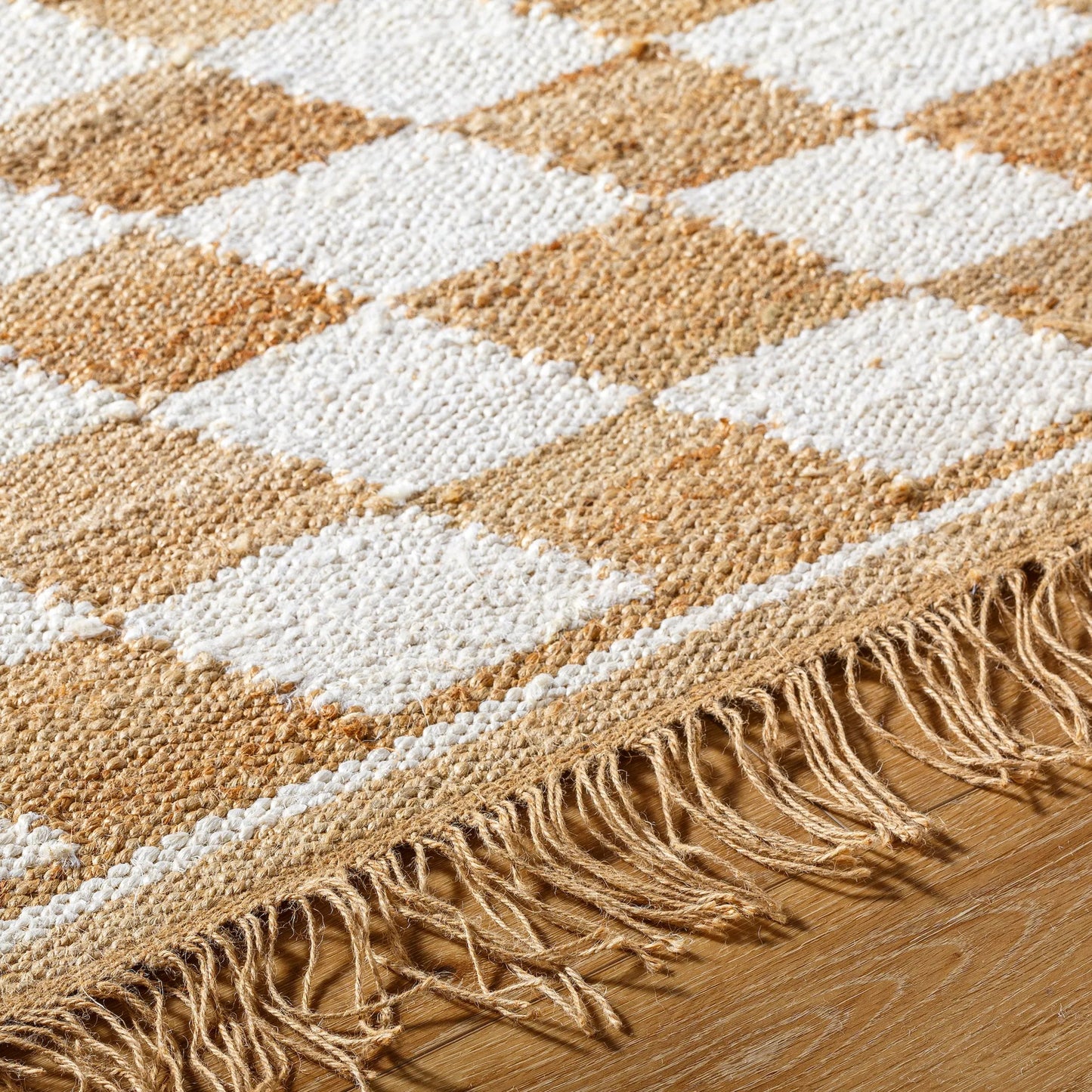 006 SI-2167786,SI-2167787,SI-2167788,SI-2167789 | Closeup | Kamey Rug - 496442 by Becki Owens x Livabliss in ivory, sandstone, wheat. Made from jute in a unique style.