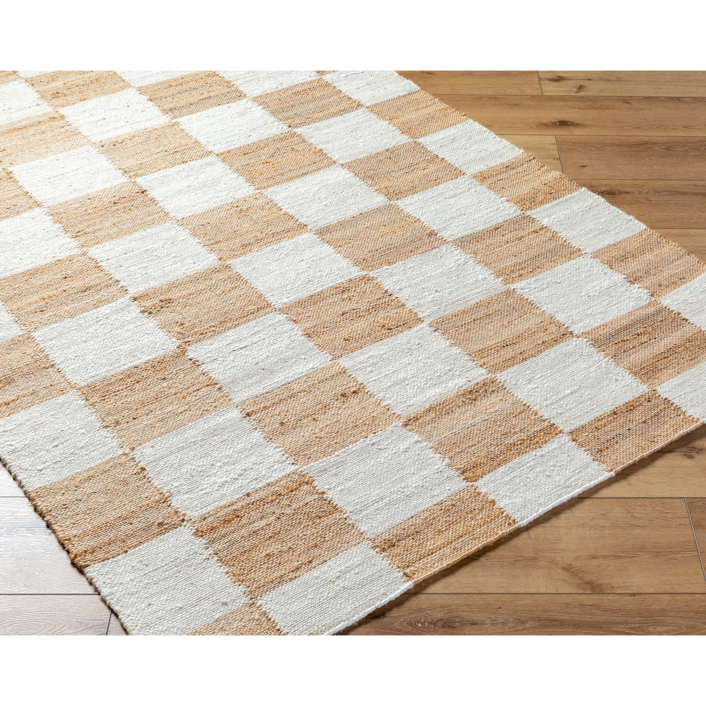 003 SI-2132131,SI-2132132,SI-2132133,SI-2132134 | Closeup | Kamey Rug - 496914 by Becki Owens x Livabliss in light slate, brown, light brown. Made from face: 100% jute, warp: 100% cotton in a unique style.