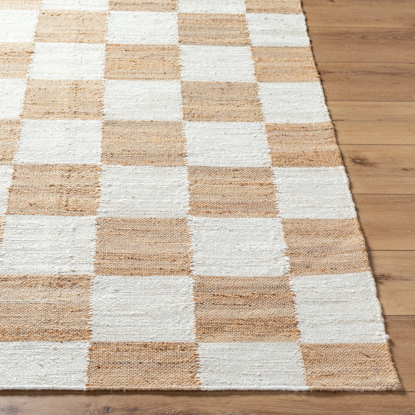 004 SI-2132131,SI-2132132,SI-2132133,SI-2132134 | Closeup | Kamey Rug - 496914 by Becki Owens x Livabliss in light slate, brown, light brown. Made from face: 100% jute, warp: 100% cotton in a unique style.