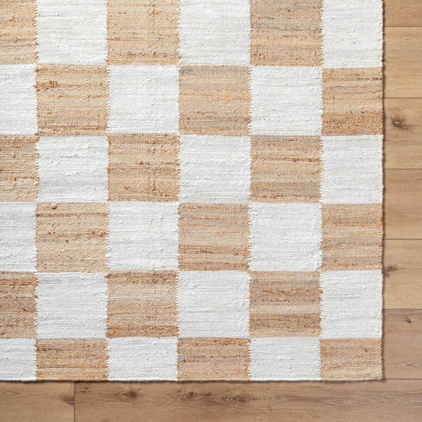 006 SI-2132131,SI-2132132,SI-2132133,SI-2132134 | Closeup | Kamey Rug - 496914 by Becki Owens x Livabliss in light slate, brown, light brown. Made from face: 100% jute, warp: 100% cotton in a unique style.