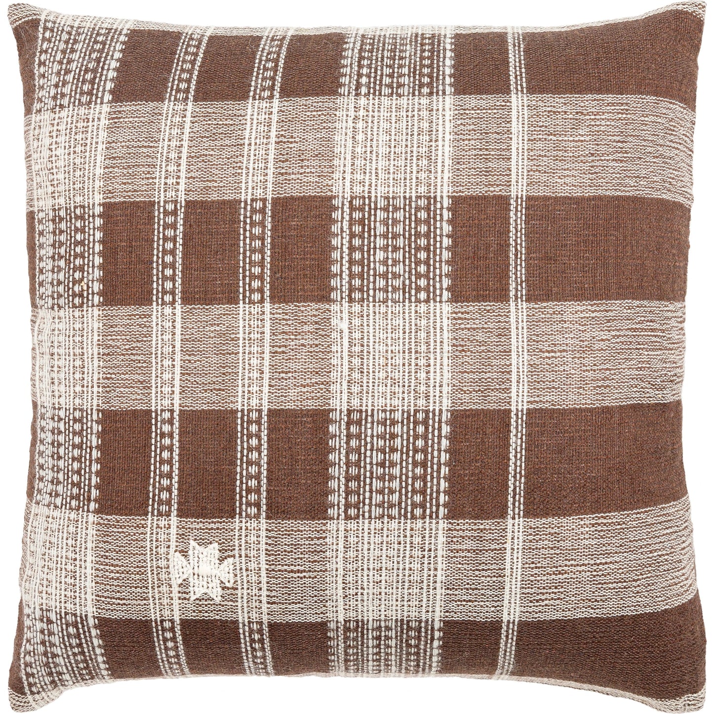 001 SI-2138317,SI-2138318,SI-2138320,SI-2138321,SI-2138323,SI-2138324 | Primary Silo | Myrna Pillow - 496200 by Becki Owens x Livabliss in dark brown, white. Made from wool, cotton in a cottage & farmhouse style.