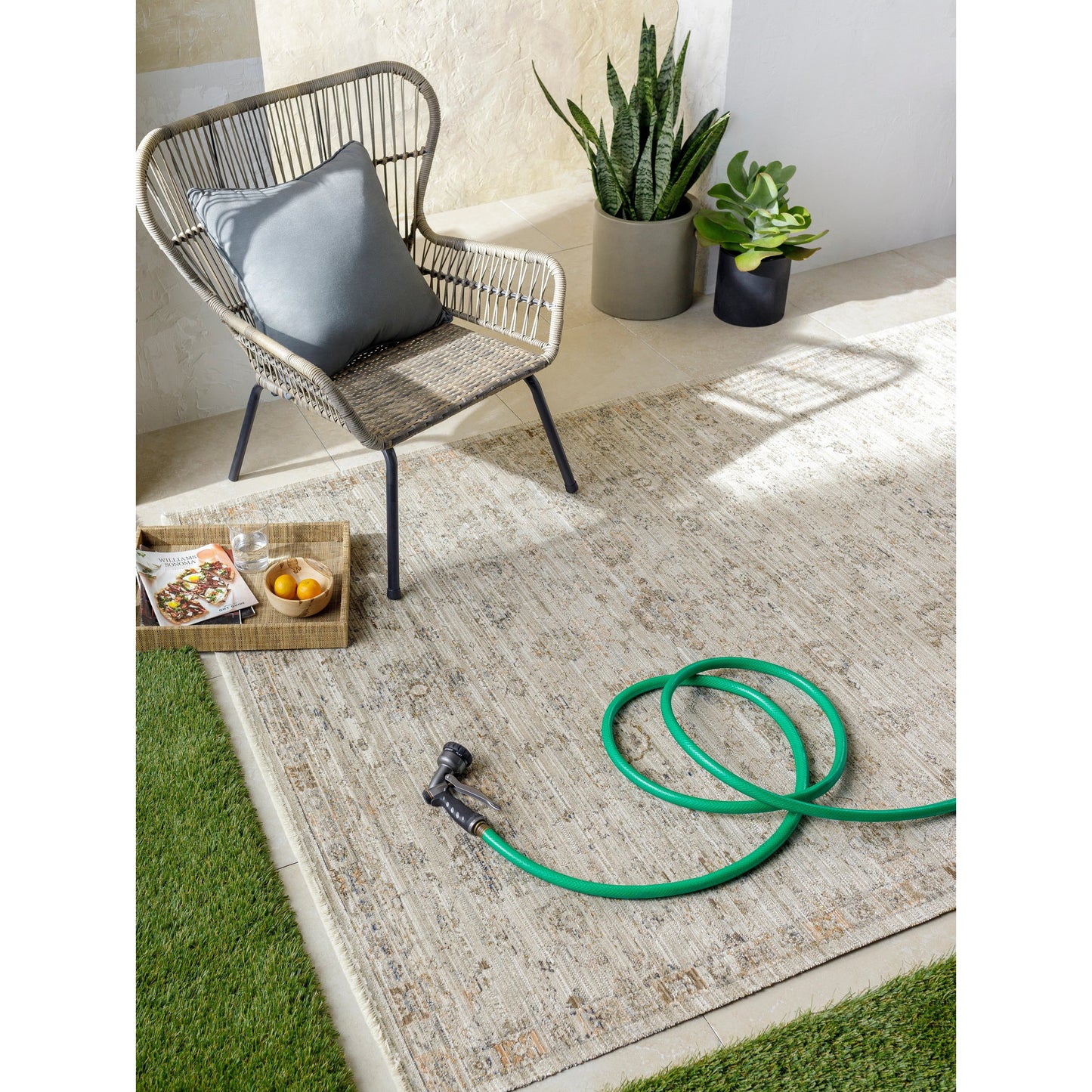 009 SI-2052412 | Lifestyle | Margaret Rug - 490242 by Becki Owens x Livabliss in taupe, gray, charcoal, brown, medium brown. Made from face: 100% polyester, warp: 100% polypropylene in a unique style.