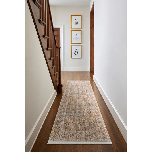 Margaret Rug - 490283 by Becki Owens x Livabliss in brown, gray, medium brown, taupe, blue. Made from face: 100% polyester, warp: 100% polypropylene in a unique style.