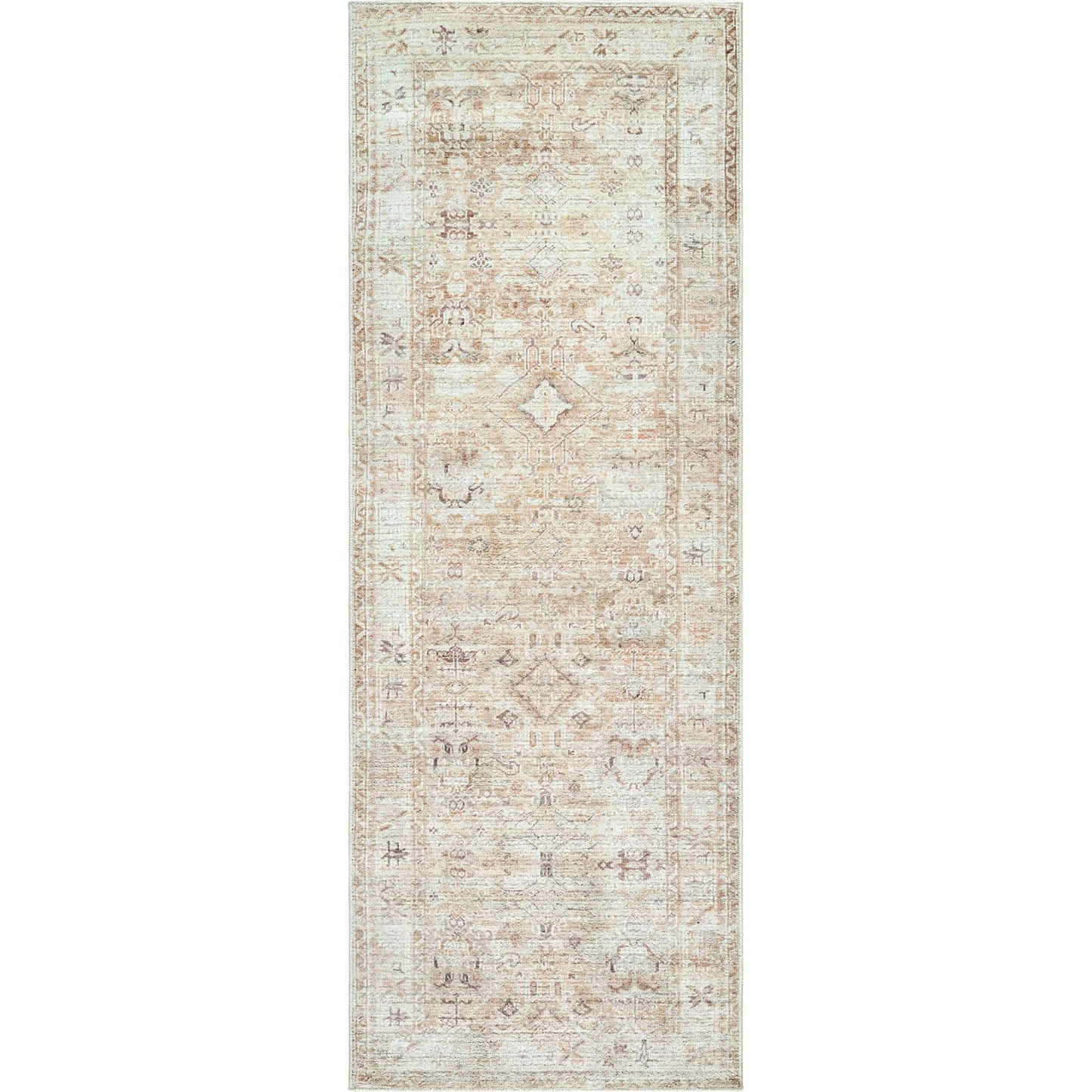 003 SI-2385818 | Primary Silo | Marlene BOMN-2312 Rug by Becki Owens x Livabliss in cream, tan, light brown, medium brown, dusty coral, dark brown. Made from polyester in a unique style.