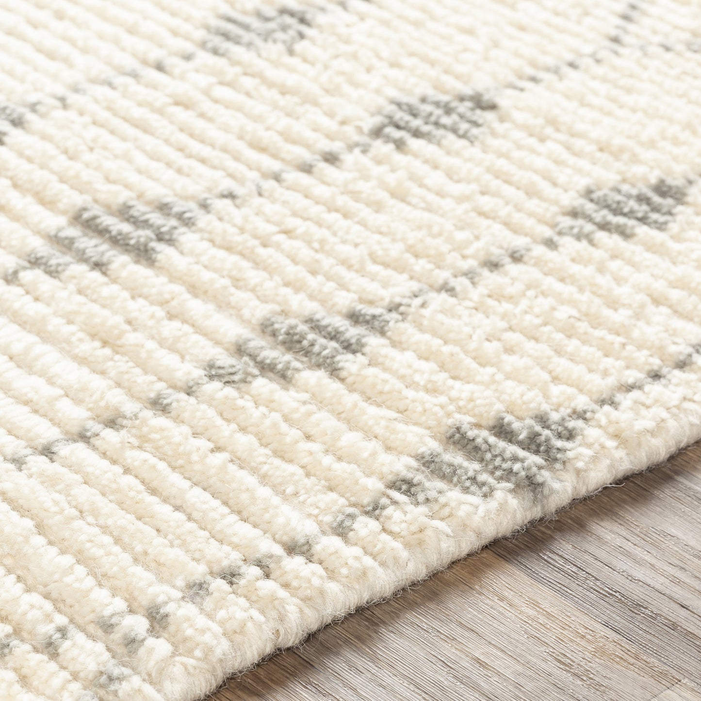 005 SI-1844557,SR-756550,SR-756555 | Closeup | Beni Ourain Rug - 24183 by Surya in ivory, seafoam. Made from unique in a unique style.