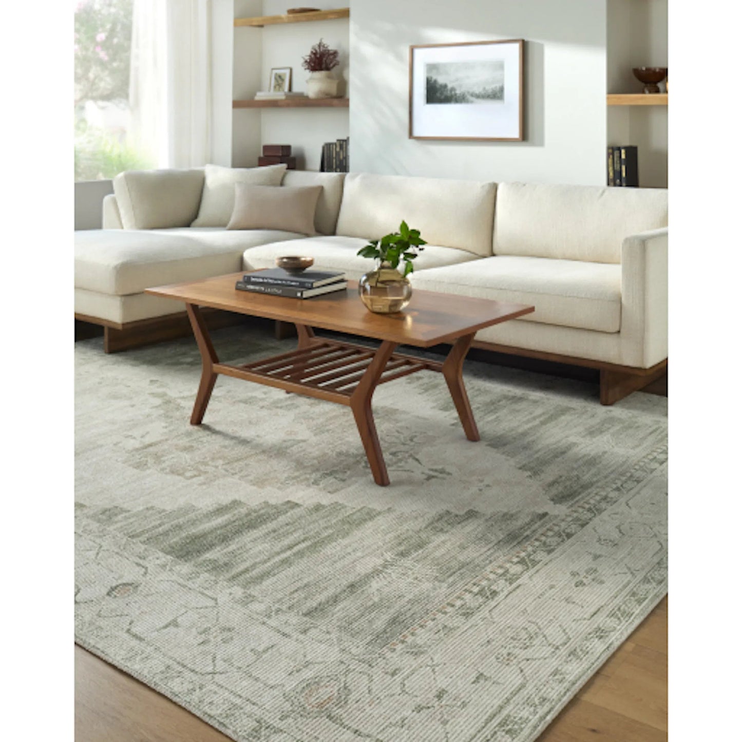002 SI-2385822 | Lifestyle | Luca BONC-2303 Rug by Becki Owens x Livabliss in the prominent colors in this rug are: sage, ivory, taupe, dusty rose.. Made from polyester in a unique style.