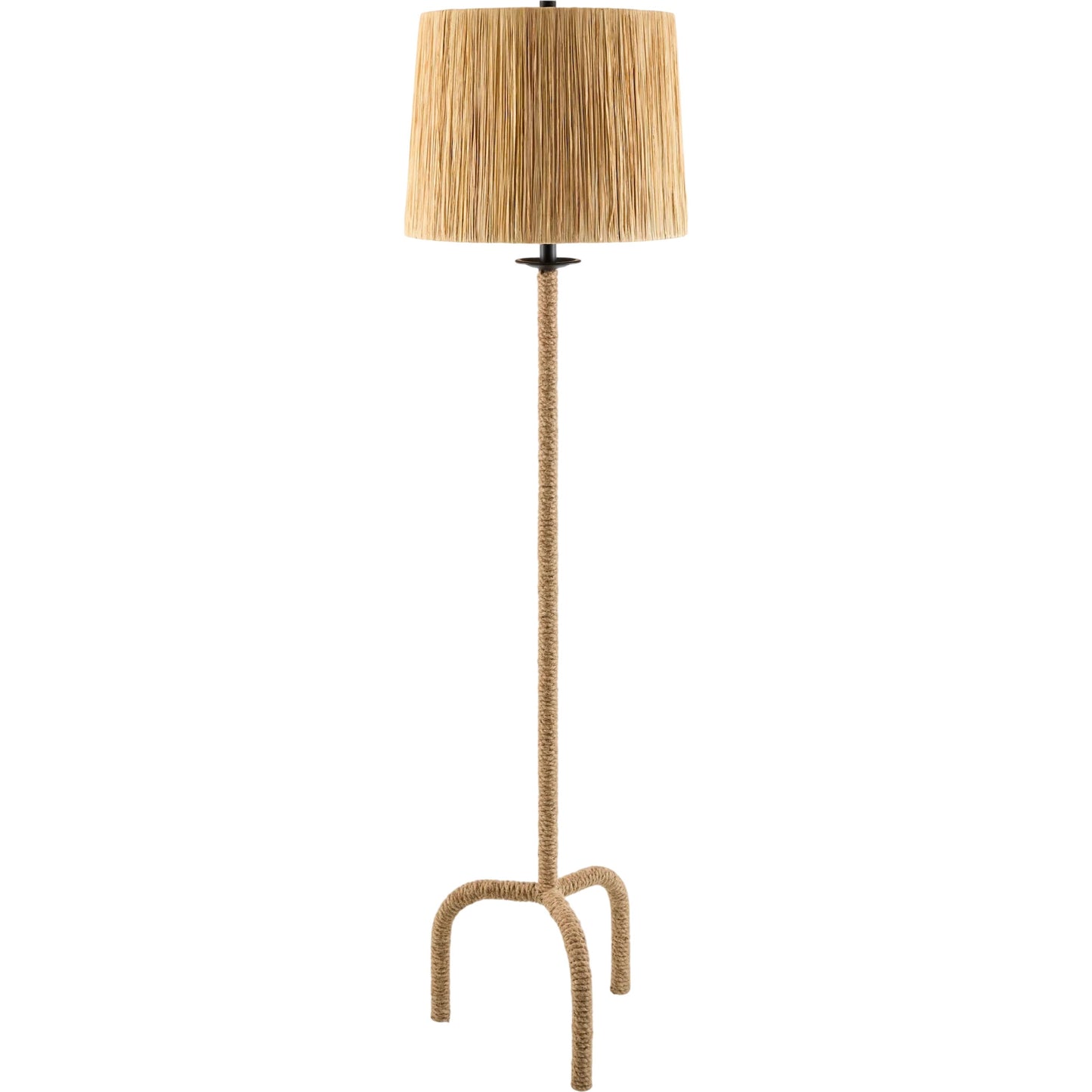 000 SI-2632358 | Primary Silo | Seraya Accent Floor Lamp by Becki Owens x Livabliss in metallic gold, brown, black, translucent and natural painted. Made from iron, hemp in a unique style.